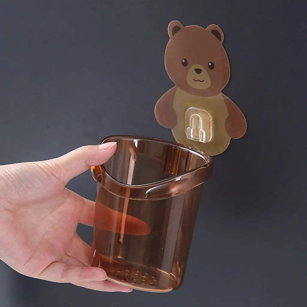 Teddy Bear Toothbrush Holder Cute Bear Storage Rack (Random Color) In Pakistan