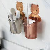 Teddy Bear Toothbrush Holder Cute Bear Storage Rack (Random Color) In Pakistan