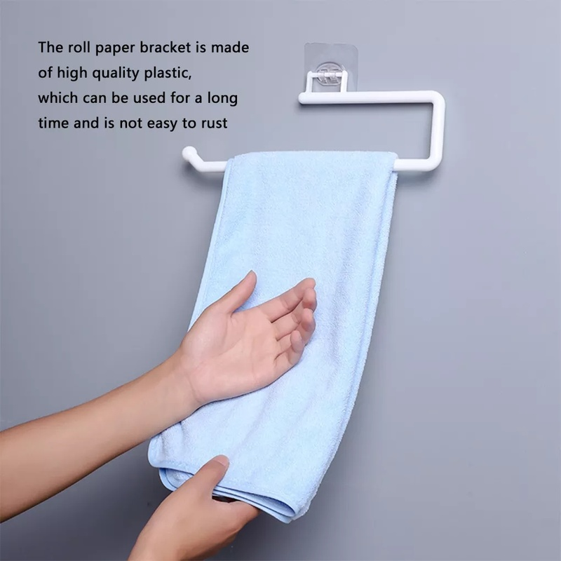 Tissue Hanger Plastic Roll Paper Holder Wall Mounted Towel Storage Rack Organizer In Pakistan