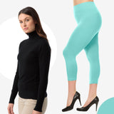 Turtleneck Long Sleeve Top With legging Black and Sky Blue In Pakistan
