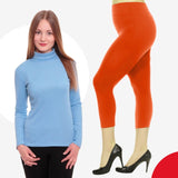 Turtleneck Long Sleeve Top With legging Blue and Orange In Pakistan