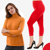 Turtleneck Long Sleeve Top With legging Orange and Red In Pakistan