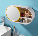 Wall-Mounted Cosmetic Storage Box With Mirror In Pakistan