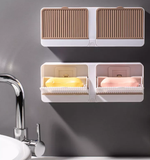 Wall-Mounted Soap Holder, with Built-in Drainer & Basin, for Bathroom & Kitchen