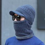 Winter Stretchy Knitted Hat Neck Gaiter Full Face Cover Warm Balaclava Gray In Pakistan