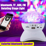 Wireless Bluetooth Speaker Stage Light RGB LED Crystal Ball Effect Light (Random color)