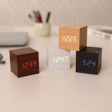 Wooden Texture Cell & USB cable Operated Alarm Clock