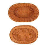 Woven Breads Serving Baskets,Oval Imitation Rattan Fruit Basket,Woven Stackable Tabletop Food Basket,Brown In Pakistan