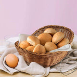 Woven Breads Serving Baskets,Oval Imitation Rattan Fruit Basket,Woven Stackable Tabletop Food Basket,Brown